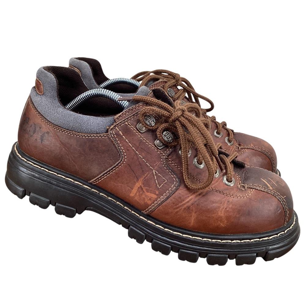 GBX Shoe Boots Punk Brown Leather Chunky Lace Up 041517 Men's Size US 12 M